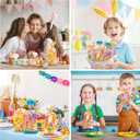 6 x GOMANCHE Easter Cellophane Candy Bags, 100pcs Easter Treat Bags with 100pcs Gold Twist Ties, Easter Candy Goodie Treat Bags for Kids Easter Party Favor Supplies