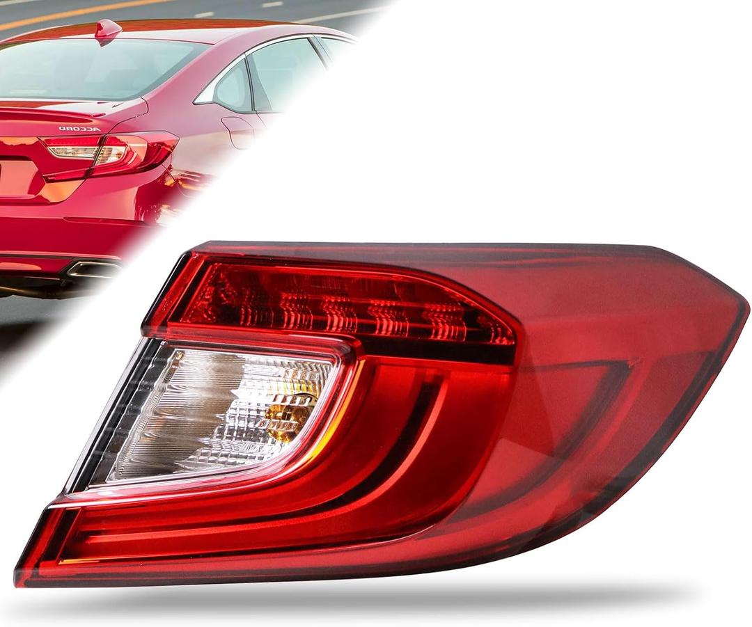 Tail Light Assembly Compatible With 2018-2022 Honda Accord Sedan Outer Right Passenger Side LED Brake Talilight Replace 33550TVAA01