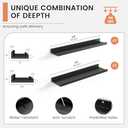 Picture Ledge Shelf, Floating Shelves Set of 4, 6"x36" Inches Long Nursery Book Shelves for Toys Storage, Kids Bookshelf Wall Mounted for Living Room Bedroom Decor Books Photo Frames, Modern Black