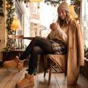 FINIWOR Snow Boots for Women Waterproof, Warm Fur Lined Mini Womens Boots Winter, Fall Ankle Boots Platform Non-slip (7, Apricot)