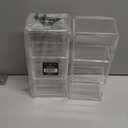 Amazing Abby - Glamour - 2-Pack Acrylic 3-Compartment Makeup Organizer, Transparent Plastic Lipstick Holder, Perfect Bathroom Vanity Storage Solution for Lipsticks, Nail Polishes, and More