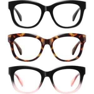 Reading Glasses for Women - Oprah Blue Light Reading Glasses with Spring Hinge, Anti-Glare/Eyestrain Computer Readers (Multi-01)
