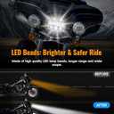 LED Headlights for Street Glide 2014-2023, 4-in-1 Upgraded Front Light Headlamp w/DRL High Low Beam Fog Lights for Harley Street Glide Electra Tri Glide Ultra Limited CVO Limited 2014-2024 Accessories