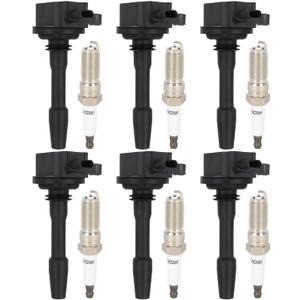 ECCPP UF825 6 ignition coils with 6 iridium Spark Plugs for ford for F-150 2018-2021, Explorer 2020-2021, Transit-150/250/350/350, 3.3L 3.5L, JL3Z12029A UF825 DG564