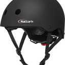 Nattork Kids Helmet Protective Gear, Removable Liner for Multi-Sports Skateboard, Skates, Bike, Scooter Age 4-12 Kids Youth Adults (Small (18.11'' - 19.69'' / 46cm - 50cm), Black)