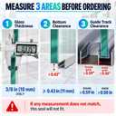 Sliding Shower Door Bottom Seal for 3/8in (10mm) Frameless Glass,
