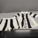 VOIKERDR Shorts Sets Women 2 Piece Outfits Crochet Hollow Out Shirt and Shorts Summer Vacation Beach Clothes, Small