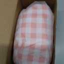 HunnmingRe 1 Pcs Light Pink Plaid Gingham Ruffle Table Runner 118 x 13.8'' Farmhouse Table Runner 100% Cotton Scalloped Long Dresser Scarves for Mothers Day Dining Room, Wedding, Rustic Home Decor
