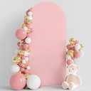 Wokceer 6FT Wedding Arch Cover Spandex Fitted Wedding Arches Stand Covers Round Top Blushing Pink Chiara Arch Cover for Birthday Party Ceremony Banquet Decoration