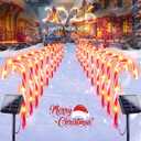 20 Pack Solar Christmas Candy Cane Lights, Christmas Decorations Outdoor Waterproof, Solar Powered Pathway Lights with 8 lighting Modes & Memory Function for Outside Party Garden Yard Patio Decoration