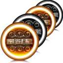 CO LIGHT 5.75 Led Headlight 5 3/4 Round Led Headlights Whit DRL Amber Turn Signal Light and Hi/Lo Beam Led Projector Sealed Beam Headlight Compatible with Thunderbird Torino 4PCS
