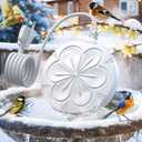 Bird Bath Heater for Outdoors in Winter, 110W Birdbath Water Heater Full-Covered Aluminum, Bird Bath Deicer Pond Deicer with Thermostatic Control, Chicken Water Heater, 4.92 Ft Power Cord (White)