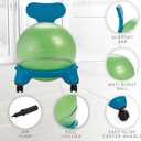 Gaiam Kids Balance Ball Chair - Classic Children's Stability Ball Chair, Alternative School Classroom Flexible Desk Seating for Active Students, Orange/Blue, 22 x 17.5 x 5.7"