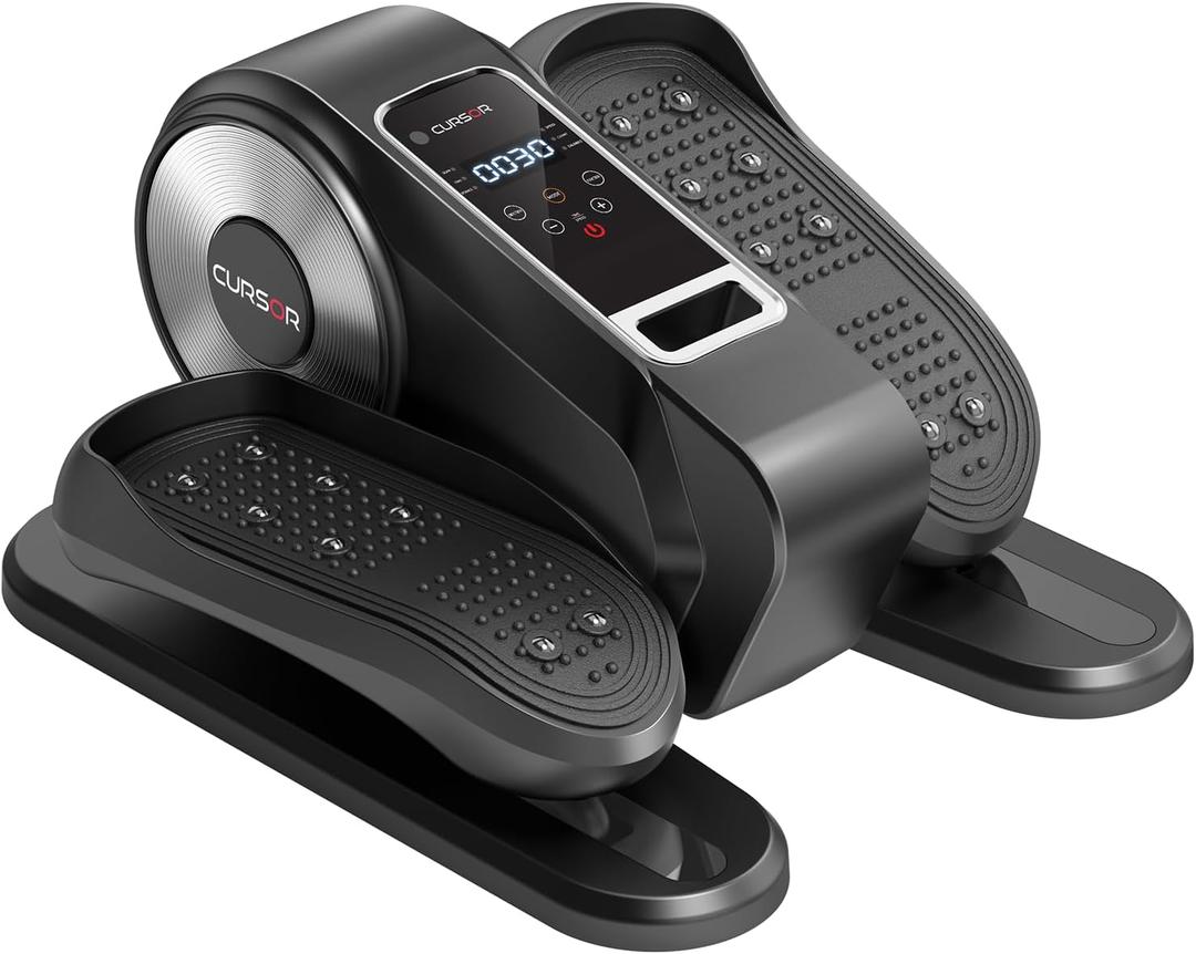 Under Desk Elliptical Machine, Electric Seated Pedal Exerciser, Mini Elliptical Leg Exerciser with Remoter, 12 Level Speeds, Forward & Reverse Direction, Manual & Auto Mode for Home Office