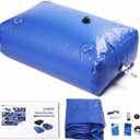 Japard 240 L / 65 Gal Water Bladder Tank, Foldable Portable Rainwater Storage Container, Emergency Water Bag for RV, Truck Bed, Fire Prevention, Drought Resistance, Blue