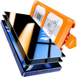 TOCOL Privacy Screen Protector for Samsung Galaxy Z Fold 7 9H Hardness Military Grade Shatterproof HD Tempered Glass for Full Coverage Easy Installation 2 Pack