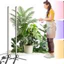 2PCS T8 Standing Grow Light, 42W Full Spectrum LED Grow Light for Indoor Plants, Plant Lamp with 243 LEDs, Wide Illumination Area, 4FT Height with On/Off Switch and Tripod Floor Stand
