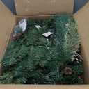 Outdoor Christmas Tree 2 Pack 33" Christmas Urn Filler with 50 Warm&Colorful Lights, Artificial Xmas Tree 8 Modes Timer,Mixed Tips Pinecones Red Berries Battery Operated for Pathway Yard Porch Planter