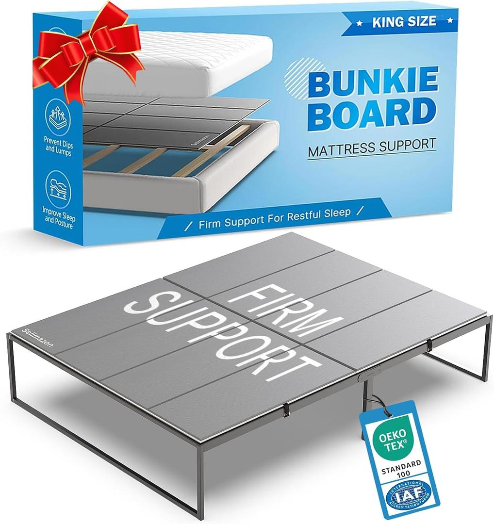 Bunkie Board King Size (76x80''), Heavy Duty Bed Boards for Frame, Sleeper Sofa Support Board to Stop Sagging Mattress, Breathable, Noise Minimizing, Moisture Resistant