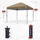 ABCCANOPY 10x10 Pop Up Canopy, Heavy Duty Weather Protection, Light Brown