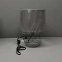 Simple Designs LT2064-SMG Smoke Gray Glass Table Lamp with Gray Fabric Shade