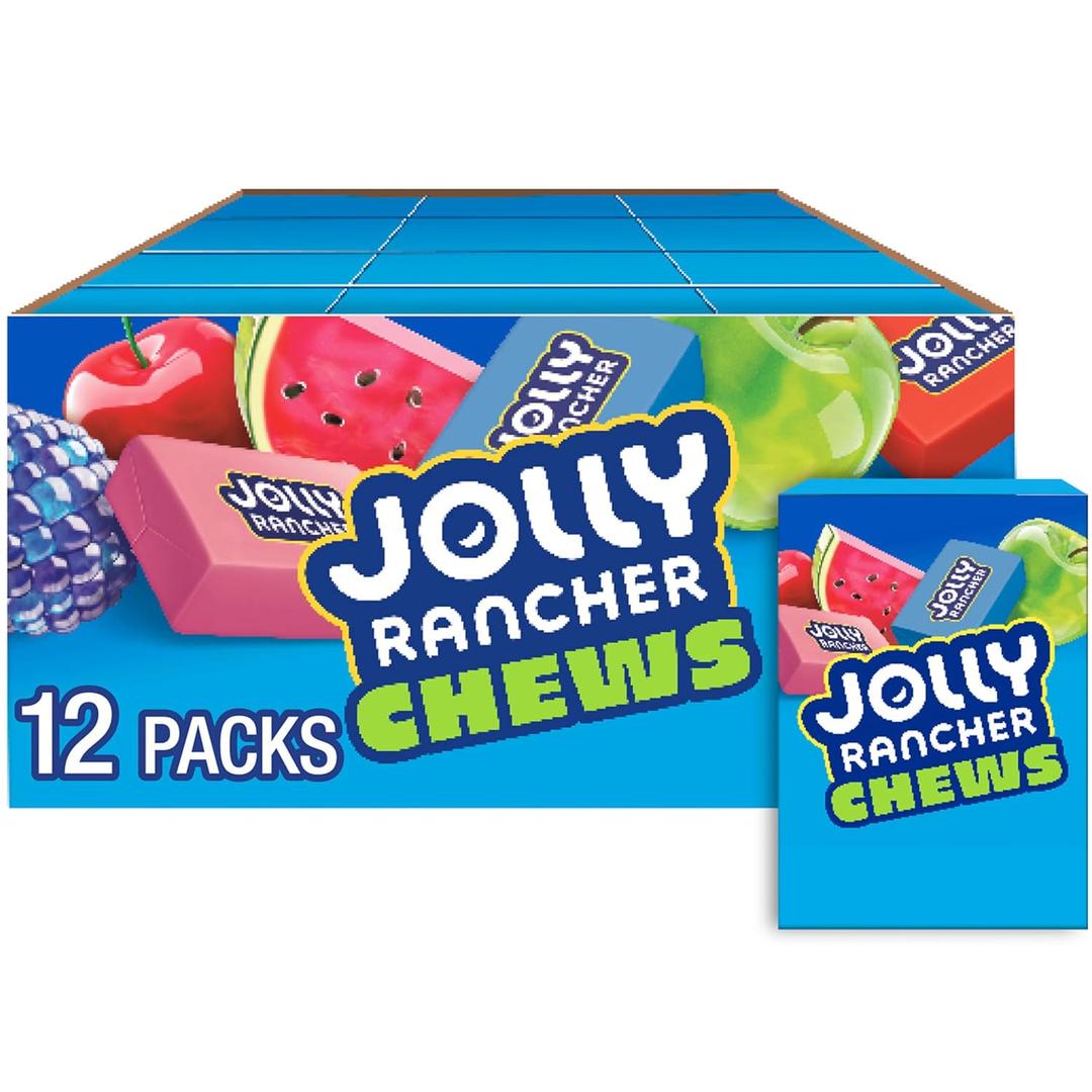 JOLLY RANCHER Chews Assorted Fruit Flavored Candy Box, 2.06 oz (12 Count)