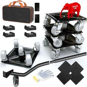 【Newly Upgrade】 Furniture Dolly - Furniture Movers with 5 Wheels, 360° Rotatable and Lockable, Heavy Duty Furniture Lift Mover Tool Set for Moving Heavy Furniture and Appliances,Maximum Load 3000LBS