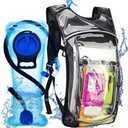 Cofurni Hydration Backpack with 2L Water Bladder, Raves Water Backpack, Lightweight Insulation Hydration Pack for Men and Women, Suitable for Music Festivals, Raves, Hiking, Activities