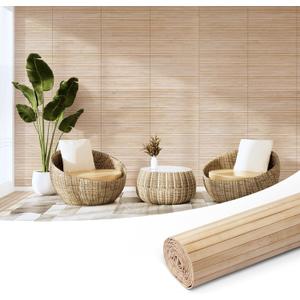 Art3d Natural Bamboo Wall Panel for Interior Wall Decor, Renewable Pole Wrap Wainscoting Paneling for Wall Ceiling Furniture Cabinet Office, 12 x 96 Inch - Carbonized