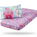 EVERYDAY KIDS Toddler Fitted Sheet and Pillowcase Set - Unicorn Dreams - Soft Breathable Microfiber Toddler Sheet Set