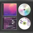 Double CD Display Frame Case 14.2"x12.8", Signed Record Discs Holder with Real Glass, Wall Hanging Music Decor, Black Mat