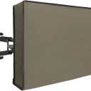 Easy-Going Waterproof Outdoor TV Cover for 65-70 inch TV with Bottom Cover, Thick Fabric, Dustproof and Weatherproof TV Cover with Remote Control Pocket, Camel