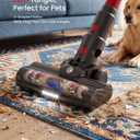 CHEBIO Lightweight Cordless Vacuum Cleaners for Home, Stick Vacuum Cordless Rechargeable with 45kPa Suction,45-Min Run,Anti-Tangle and Self-Stand, 6 in 1 Hardwood Vacuum Cleaner (red)