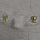 QOGRISUN 2-Pack Solid Brass Cabinet Knobs, Round Ball Gold Knobs for Dresser Drawer, 1.1-Inch Diameter, Sphere Cabinet Pulls, Brushed Brass Finish