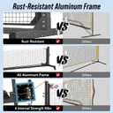 Tournament-Grade Pickleball Net, IFP/USAPA Standards Regulation Size, Rust-Resistant Aluminum Frame with Hand-Crank Tension System for Semi-Permanent or Mobile Court Use