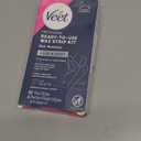 VEET Sugar Wax Strips For Women's Body Hair Removal, Bikini Hair Removal Kit, Pubic, Dermatologically Tested For Body & Intimate Areas, 11ct Wax Strips with Shea Butter & 4ct Wipes