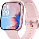 Smart Watch for Women Android & iPhone, 1.85" Ultra HD AMOLED Display,10 Day Battery, 3ATM Swimming Waterproof, Answer/Make Calls, Fitness/Heart Rate/Sleep Tracker/100 Sports, Pink