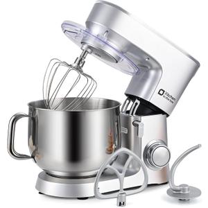 Kitchen in the box Stand Mixer 8.5 QT, 900 Watt Heavy Dough Mixer Silver