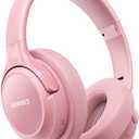 BERIBES Bluetooth Headphones Over Ear, 65H Playtime and 6 EQ Music Modes Wireless with Microphone, HiFi Stereo Foldable Lightweight Headset (Pink)