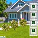 Fall Artificial Topiary Ball Trees with Spike Set of 2, Fall Faux Boxwood Plants for Outdoor Planters, UV Resistant Artificial Outdoor Shrubs, Fake Bushes for Porch, Garden, Patio Decor (B - Yellow Lilacs)