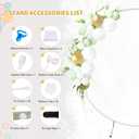 7.2ft Balloon Arch Stand White Metal Arch Backdrop Stand Circle Round Arch Frame Wedding Arch for Ceremony Birthday Party Anniversary Graduation Decoration