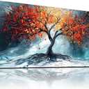 WLWBINTING Large Canvas Wall Art for Living Room Bedroom Wall Decor Tree of Life Painting Red Tree Abstract Pictures Modern Vintage Art Prints Nature Landscape Artwork Hallway Home Office Decoration