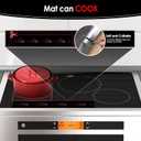 Extra -Large Translucent Induction Cooktop Protector Cover Mat 20.4" x 30.7 "(Magnetic) | 230C (450) Heat-Resistant | Range Covers for Electric Stove | Multi-Use Silicone Mat (TSMGTS4)