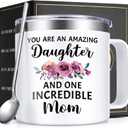 Lifecapido Daughter Gifts from Mom, 14oz Insulated Coffee Mug, Christmas Mothers Day Gifts for Daughter, Cream