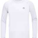 Boys UPF 50+ Swim Shirt Long Sleeve, 1 or 2 Pack UV Sun Protection Rash Guard, Youth Kids SPF Water Shirts for Beach Surf, 10