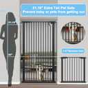 51.18" Extra Tall Cat Gate for Doorway,29.5"- 32.6" Wide Auto Close Tall Pet Gate No Drilling Pressure Mounted for Hallway Kitchen,Black
