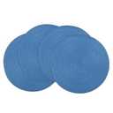 Winknowl Round Braided Placemats Set of 4 Washable Woven Heat Resistant Table Mats for Kitchen Dining Tables 15 inch Round Place Mats (Blue, 4pcs)