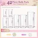 42pcs Glass Vase Cylinder Vases for Centerpieces Small Flower Glass Clear Vases Home Decor Centerpiece Table Flower Vase Decorations for Wedding Decoration＆Holiday 7 Vases of Different Sizes