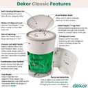 Diaper Dekor EKO Classic Diaper Pail, White | ONLY Eco-Friendly Diaper Pail Made with 70% Recycled Materials | Hands-Free: StepDropDone | Cost-Effective Refill System