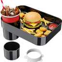 Car Seat Cup Holder Snack Tray for Kids, Reduces Mess, Detachable Large Base & Adjustable Ring, Carseat Tray for Toddler, Car Seat Food Tray Eating Table for Kids Travel Road Trip Essentials